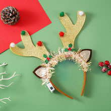 Load image into Gallery viewer, Christmas Decoration Glowing Headband with LED Light Xmas Elk Horn Tree Snowflake Hair Band Kids Girls Hair Accessories Xmas New Year Decor
