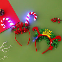 Load image into Gallery viewer, Christmas Decoration Glowing Headband with LED Light Xmas Elk Horn Tree Snowflake Hair Band Kids Girls Hair Accessories Xmas New Year Decor
