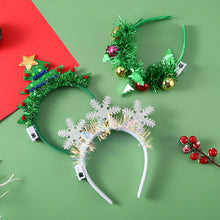 Load image into Gallery viewer, Christmas Decoration Glowing Headband with LED Light Xmas Elk Horn Tree Snowflake Hair Band Kids Girls Hair Accessories Xmas New Year Decor
