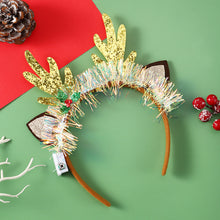 Load image into Gallery viewer, Christmas Decoration Glowing Headband with LED Light Xmas Elk Horn Tree Snowflake Hair Band Kids Girls Hair Accessories Xmas New Year Decor
