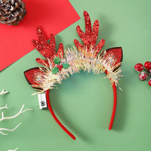 Load image into Gallery viewer, Christmas Decoration Glowing Headband with LED Light Xmas Elk Horn Tree Snowflake Hair Band Kids Girls Hair Accessories Xmas New Year Decor

