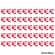 Load image into Gallery viewer, 50pcs/set Christmas Lollipop Paper Cards Cartoon Santa Claus Penguin Kids Candy Gifts Package Wrapping New Year Party Decoration
