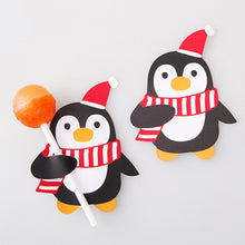 Load image into Gallery viewer, 50pcs/set Christmas Lollipop Paper Cards Cartoon Santa Claus Penguin Kids Candy Gifts Package Wrapping New Year Party Decoration
