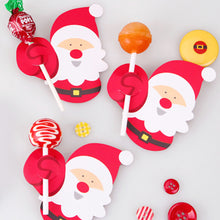 Load image into Gallery viewer, 50pcs/set Christmas Lollipop Paper Cards Cartoon Santa Claus Penguin Kids Candy Gifts Package Wrapping New Year Party Decoration
