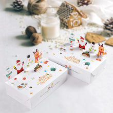 Load image into Gallery viewer, 10pcs Christmas Party Gifts Wrapping Box Kraft Paper Candy Cookie Box Cute Cartoon Santa Elk Snowman Package Box Xmas Party Decoration
