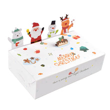 Load image into Gallery viewer, 10pcs Christmas Party Gifts Wrapping Box Kraft Paper Candy Cookie Box Cute Cartoon Santa Elk Snowman Package Box Xmas Party Decoration
