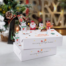 Load image into Gallery viewer, 10pcs Christmas Party Gifts Wrapping Box Kraft Paper Candy Cookie Box Cute Cartoon Santa Elk Snowman Package Box Xmas Party Decoration
