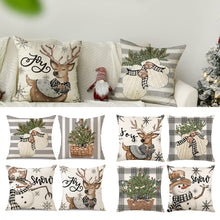 Load image into Gallery viewer, 4pcs/set 45cm Christmas Cushion Cover Pilllowcase Merry Christmas Elk Printing Pillow Case for Sofa Cushion Christmas Party Decoration
