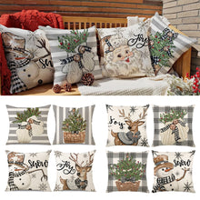 Load image into Gallery viewer, 4pcs/set 45cm Christmas Cushion Cover Pilllowcase Merry Christmas Elk Printing Pillow Case for Sofa Cushion Christmas Party Decoration

