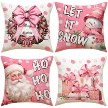 Load image into Gallery viewer, 45cm Pink Merry Christmas Cushion Cover Pilllowcase Christmas Elk Printing Pillow Case for Sofa Cushion Christmas Party Decoration
