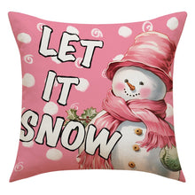 Load image into Gallery viewer, 45cm Pink Merry Christmas Cushion Cover Pilllowcase Christmas Elk Printing Pillow Case for Sofa Cushion Christmas Party Decoration
