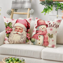 Load image into Gallery viewer, 45cm Pink Merry Christmas Cushion Cover Pilllowcase Christmas Elk Printing Pillow Case for Sofa Cushion Christmas Party Decoration
