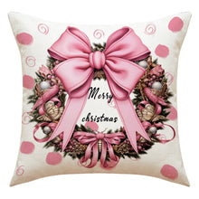 Load image into Gallery viewer, 45cm Pink Merry Christmas Cushion Cover Pilllowcase Christmas Elk Printing Pillow Case for Sofa Cushion Christmas Party Decoration
