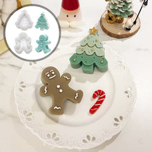 Load image into Gallery viewer, Christmas Gingerbread man/Tree Candle Soap Silicone Mold DIY Handmade Christmas Gifts Aromatherapy Candle Gypsum Resin Mold Home Christmas Decoration Gifts

