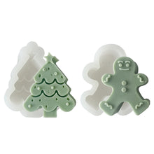 Load image into Gallery viewer, Christmas Gingerbread man/Tree Candle Soap Silicone Mold DIY Handmade Christmas Gifts Aromatherapy Candle Gypsum Resin Mold Home Christmas Decoration Gifts
