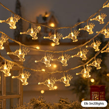 Load image into Gallery viewer, Christmas Tree Snowflake Elk LED String Lights Christmas Decoration Light Garland Home Xmas Tree Decor Fairy Light String
