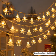 Load image into Gallery viewer, Christmas Tree Snowflake Elk LED String Lights Christmas Decoration Light Garland Home Xmas Tree Decor Fairy Light String

