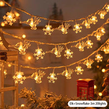 Load image into Gallery viewer, Christmas Tree Snowflake Elk LED String Lights Christmas Decoration Light Garland Home Xmas Tree Decor Fairy Light String
