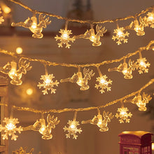 Load image into Gallery viewer, Christmas Tree Snowflake Elk LED String Lights Christmas Decoration Light Garland Home Xmas Tree Decor Fairy Light String
