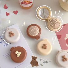 Load image into Gallery viewer, Cute Mini Mirror Portable Mini Air Cushion Comb Female Foldable Air Bag Comb with Mirror Anti Static Styling Accessories
