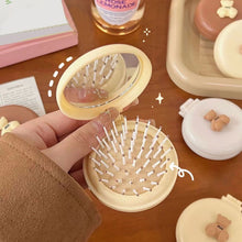 Load image into Gallery viewer, Cute Mini Mirror Portable Mini Air Cushion Comb Female Foldable Air Bag Comb with Mirror Anti Static Styling Accessories
