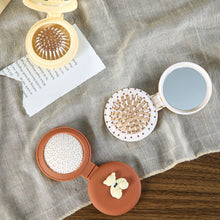 Load image into Gallery viewer, Cute Mini Mirror Portable Mini Air Cushion Comb Female Foldable Air Bag Comb with Mirror Anti Static Styling Accessories
