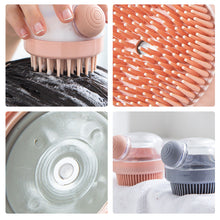 Load image into Gallery viewer, Silicone Hair Wash Brush Soft Teeth Massage Comb Hair Press Out Liquid Bath Brush Bath Brush Soft Rubber Scalp Cleaning Brush
