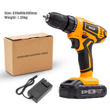 Load image into Gallery viewer, Rechargeable Handheld 12V 16.8V 21V Electric Cordless Drill Screwdriver Wireless Power Driver DC Lithium-Ion Battery Power Tool

