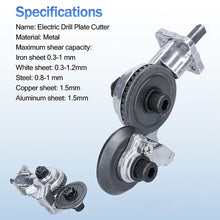 Load image into Gallery viewer, Electric Drill Metal Plate Auxiliary Cutter Metal Iron Tin Plate Quick Cutting Tool Labor-Saving Electric Drill Cutter Retrofit Tool
