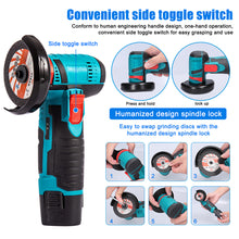 Load image into Gallery viewer, 12V Brushed Angle Grinder 19500rpm Grinding Polishing Machine Cordless Lithium Battery Rechargeable Grinder Cutting Power Tools
