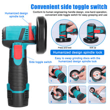 Load image into Gallery viewer, 12V Brushless Angle Grinder 19500rpm Grinding Polishing Machine Cordless Lithium Battery Rechargeable Grinder Cutting Power Tools
