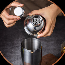 Load image into Gallery viewer, 1Set Cocktail Shaker Bar Set Stainless Steel Bartender Kit Boston Shaker/Jigger/Strainer/Bar Mixer Spoon/Tongs Party Bar Tools
