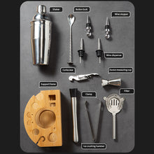 Load image into Gallery viewer, 12Pcs/Set Stainless Steel Cocktail Shaker Set Mixer Bartender Kit Cobbler Boston Shaker Bars Tools Tongs Jigger Mixer Muddler Pourer Spoon
