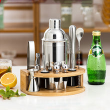 Load image into Gallery viewer, 12Pcs/Set Stainless Steel Cocktail Shaker Set Mixer Bartender Kit Cobbler Boston Shaker Bars Tools Tongs Jigger Mixer Muddler Pourer Spoon
