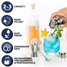 Load image into Gallery viewer, 12Pcs/Set Stainless Steel Cocktail Shaker Set Mixer Bartender Kit Cobbler Boston Shaker Bars Tools Tongs Jigger Mixer Muddler Pourer Spoon

