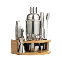Load image into Gallery viewer, 12Pcs/Set Stainless Steel Cocktail Shaker Set Mixer Bartender Kit Cobbler Boston Shaker Bars Tools Tongs Jigger Mixer Muddler Pourer Spoon

