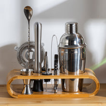 Load image into Gallery viewer, 10Pcs/Set Stainless Steel Cocktail Shaker Set Mixer Bartender Kit Cobbler Boston Shaker Bars Tools Tongs Jigger Mixer Muddler Pourer Spoon
