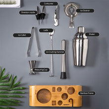 Load image into Gallery viewer, 10Pcs/Set Stainless Steel Cocktail Shaker Set Mixer Bartender Kit Cobbler Boston Shaker Bars Tools Tongs Jigger Mixer Muddler Pourer Spoon
