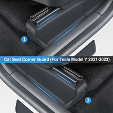 Load image into Gallery viewer, 2Pcs/3Pcs/4Pcs Car Under Seat Corner Anti-Kick Guard Front Rear Seat Slide Rails Protector Covers Decor Protection Shell For Tesla Model Y 2021-2023
