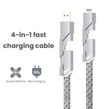 Load image into Gallery viewer, 4 In 1 100W USB Type C Cable Fast Charging For Samsung Xiaomi Huawei Oneplus USB C To Lighting Cable For iPhone 14 13 12 Pro Max
