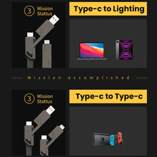 Load image into Gallery viewer, 4 In 1 100W USB Type C Cable Fast Charging For Samsung Xiaomi Huawei Oneplus USB C To Lighting Cable For iPhone 14 13 12 Pro Max
