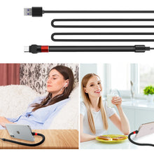 Load image into Gallery viewer, 1.2M Multifunction 3 in 1 Mobile Phone Stand Data Cable 2.4A Fast Charging Data Transmission for Xiaomi Samsung
