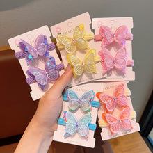 Load image into Gallery viewer, 2pcs Sequin Butterfly Hair Tie Girls Ponytail Elastic Hair Bands Kids Hair Accessories Children Hair Ties Baby Headwear
