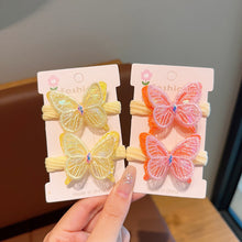 Load image into Gallery viewer, 2pcs Sequin Butterfly Hair Tie Girls Ponytail Elastic Hair Bands Kids Hair Accessories Children Hair Ties Baby Headwear
