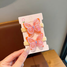 Load image into Gallery viewer, 2pcs Sequin Butterfly Hair Tie Girls Ponytail Elastic Hair Bands Kids Hair Accessories Children Hair Ties Baby Headwear
