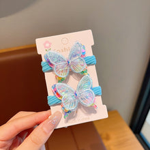 Load image into Gallery viewer, 2pcs Sequin Butterfly Hair Tie Girls Ponytail Elastic Hair Bands Kids Hair Accessories Children Hair Ties Baby Headwear
