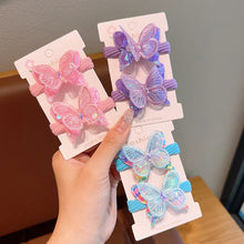Load image into Gallery viewer, 2pcs Sequin Butterfly Hair Tie Girls Ponytail Elastic Hair Bands Kids Hair Accessories Children Hair Ties Baby Headwear
