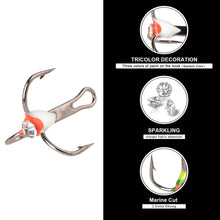 Load image into Gallery viewer, 5PCS Ice Fishing Hook Simulation With Drill Color Bait Blood Tank Treble Hook Winter Fishing Accessories
