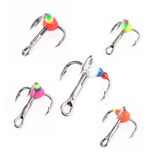 Load image into Gallery viewer, 5PCS High Carbon Steel Ice Hook Luminous Triple Hook Spiny Lure Bait Black Nickel Hook Winter Carp Bass Fishing Accessories
