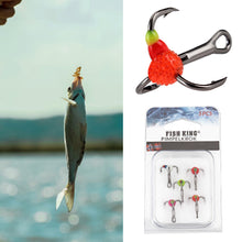 Load image into Gallery viewer, 5PCS High Carbon Steel Ice Hook Luminous Triple Hook Spiny Lure Bait Black Nickel Hook Winter Carp Bass Fishing Accessories
